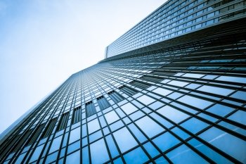modern facade. building skyscrapers. office buildings. modern glass silhouettes of skyscrapers