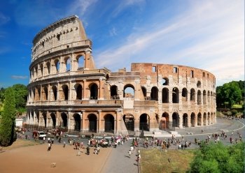 Beautiful roman Colosseum in summer day, Italy