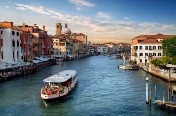 Vaporetto at  Grand Canal in Venice, Italy