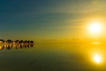Sunset on sea in Maldives

