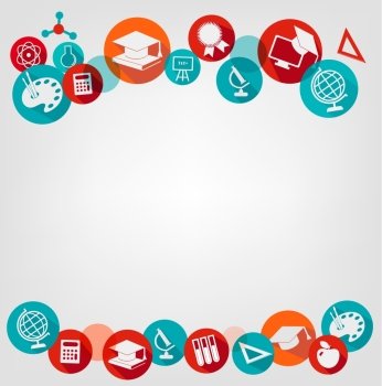 Education background with icons. Vector 