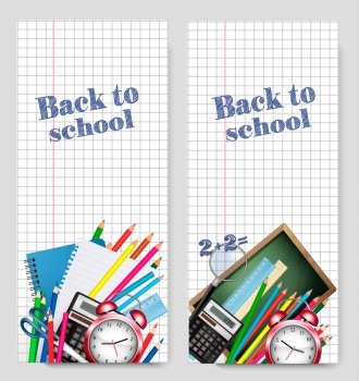 Back to school banner, vector illustration
