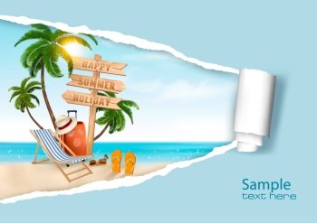 Summer vacation background. Vector.