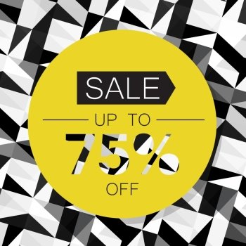 Sale Design Template on Triangle Abstract Background