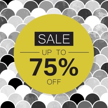 Sale Design Template on Scale Aged Monochrome Background