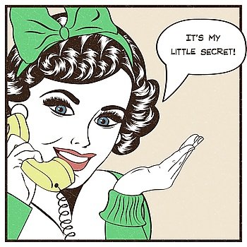 sexy beautiful woman chatting on the retro phone, pop art vector illustration