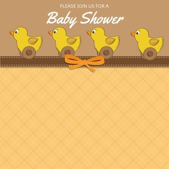 Delicate baby shower card with toys, vector format