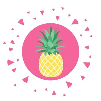 Tropical fruit pineapple. Vector illustration of tropical fruit pineapple. Fruit symbol