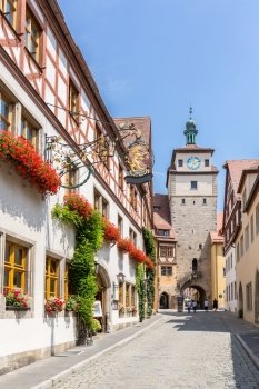Historic town of Rothenburg ob der Tauber, Franconia, Bavaria, Germany