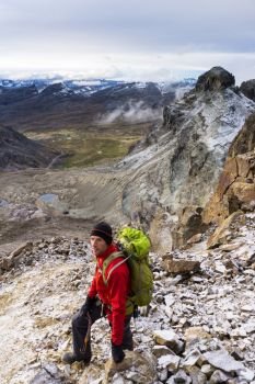 mountain climbing in the Cordillera Blanca of Peru