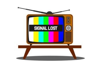 Retro old vintage television with signal lost word, 3D rendering