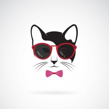 Vector of cats wear sunglasses on white background. Animal. Cat fashion. Pet logo or icon. Easy editable layered vector illustration.