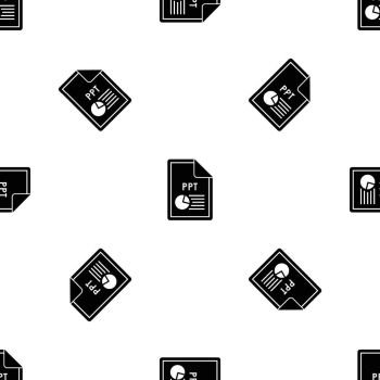File PPT pattern repeat seamless in black color for any design. Vector geometric illustration. File PPT pattern seamless black