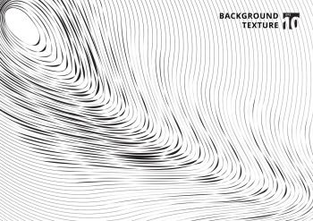 Abstract black scratch curved lines pattern on white background and texture. Vector illustration