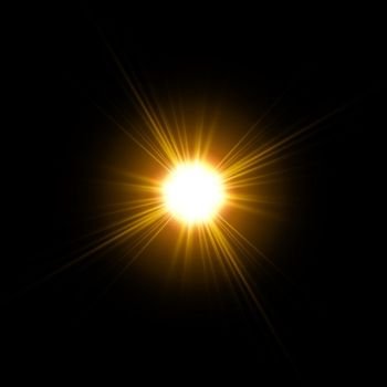 Vector sunlight special lens flare light effect. Sun isolated on black background. Glow light effect.. Vector sunlight special lens flare light effect. Sun isolated on black background. Glow light effect