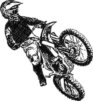 abstract ilustration of Extreme motocross racer by motorcycle