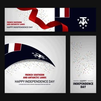 Happy French Southern and Antarctic Lands independence day Banner and Background Set