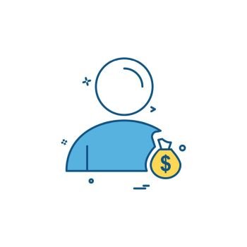 user money bag icon vector design
