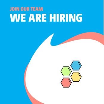 Join Our Team. Busienss Company Shells  We Are Hiring Poster Callout Design. Vector background