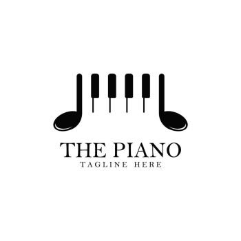 Piano logo template vector icon illustration design 