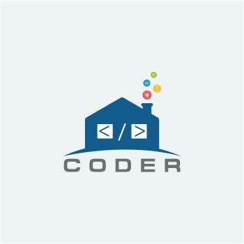IT solution logo design. Coder, developer, home logo design.	