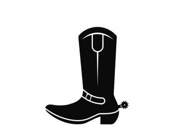 cowboy boot logo icon illustration vector design template