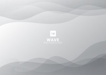 Abstract smooth wave gray gradient line overlapping on grey background and texture. Vector illustration