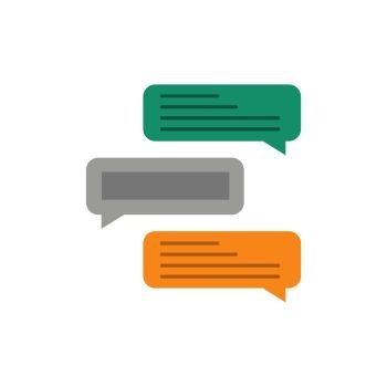Chat, Bubbles, Comments, Conversations, Talks  Flat Color Icon. Vector icon banner Template