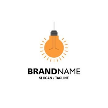 Light, Bulb, Idea, Tips, Suggestion Business Logo Template. Flat Color