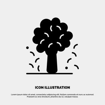 Tree, Apple, Apple Tree, Nature, Spring solid Glyph Icon vector