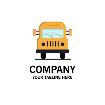 Truck, Van, Vehicle, Education Business Logo Template. Flat Color