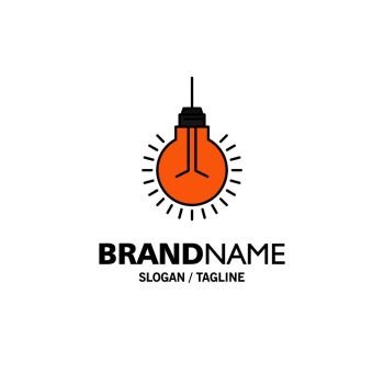 Light, Bulb, Idea, Tips, Suggestion Business Logo Template. Flat Color