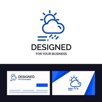 Creative Business Card and Logo template Cloud, Day, Rainy, Season, Weather Vector Illustration
