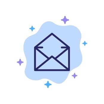 Email, Mail, Message, Open Blue Icon on Abstract Cloud Background