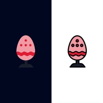 Boiled, Boiled Egg, Easter, Egg, Food  Icons. Flat and Line Filled Icon Set Vector Blue Background