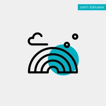 Nature, Rainbow, Spring, Wave turquoise highlight circle point Vector icon