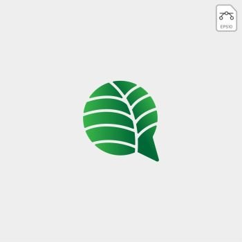 nature or leaf chat message logo template vector illustration icon element isolated. nature or leaf chat message logo template vector illustration