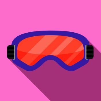 Ski goggles icon. Flat illustration of ski goggles vector icon for web design. Ski goggles icon, flat style