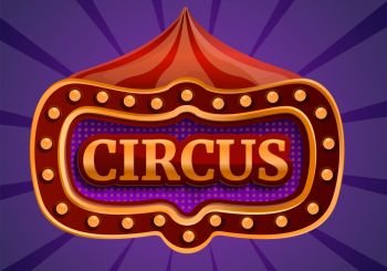 Circus sign concept banner. Cartoon illustration of circus sign vector concept banner for web design. Circus sign concept banner, cartoon style
