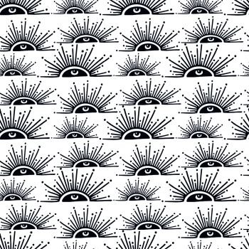 Vintage black and white background. Sunny eyes seamless pattern. Minimalist textile design. Modern repeating pattern with stylish eyes elements. Vintage black and white background. Sunny eyes seamless pattern. Minimalist textile design. Modern repeating pattern with stylish eyes elements.