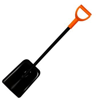 Square Garden Spade. Quality 3d illustration mockup. Shovel tool isolated on background.. Square Garden Spade Quality 3d illustration mockup