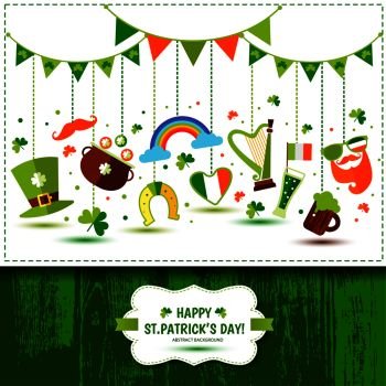 Set of icons of Saint Patrick s Day. Set of icons of Saint Patrick s Day flat style