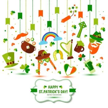 Set of icons of Saint Patrick s Day. Set of icons of Saint Patrick s Day flat style