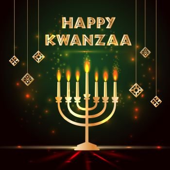 Banner set for Kwanzaa with traditional colored and candles representing the Seven Principles or Nguzo Saba .. Banner for Kwanzaa with traditional colored and candles representing the Seven Principles or Nguzo Saba .