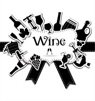 Wine menu card . Wine set for yours design.