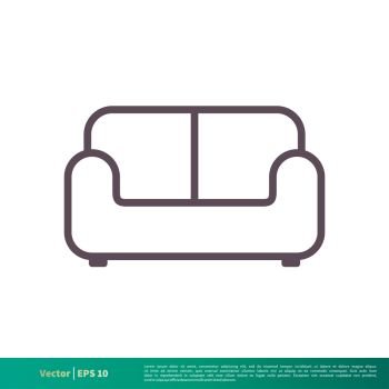 Sofa Couch Icon Vector Logo Template Illustration Design. Vector EPS 10.