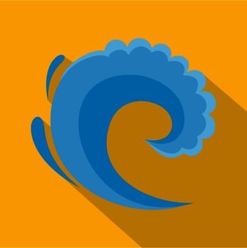 Wave water surfing icon. Flat illustration of wave water surfing vector icon for web. Wave water surfing icon, flat style