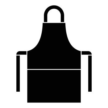 Work apron icon. Simple illustration of work apron vector icon for web design isolated on white background. Work apron icon, simple style