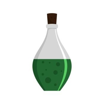Potion elixir bottle icon. Flat illustration of potion elixir bottle vector icon for web isolated on white. Potion elixir bottle icon, flat style