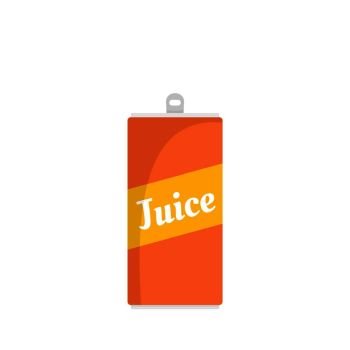 Juice can icon. Flat illustration of juice can vector icon for web isolated on white. Juice can icon, flat style